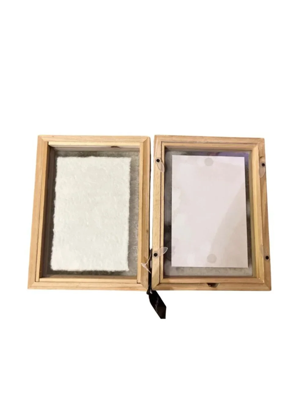 Mud Pie Our First House Hinged Wooden 4x6 Double Photo Frame Housewarming Used